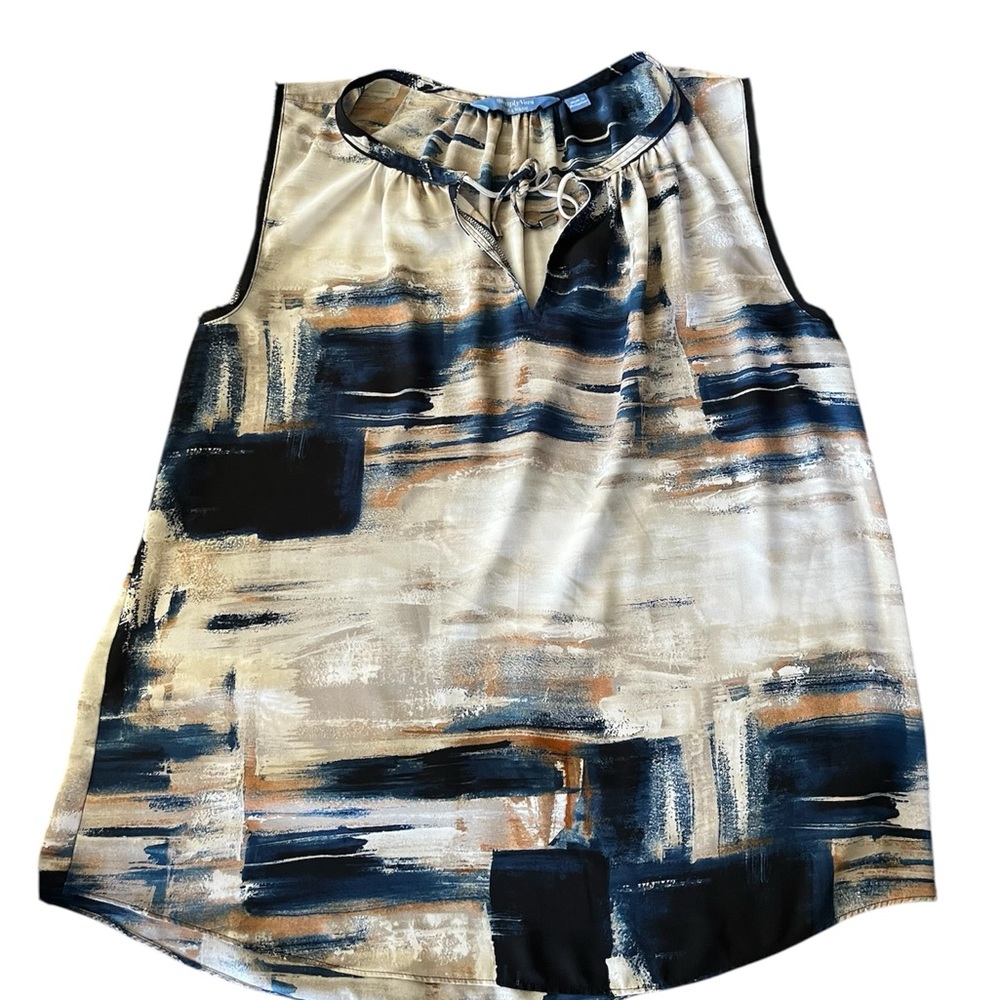 Abstract Print Sleeveless Top, L